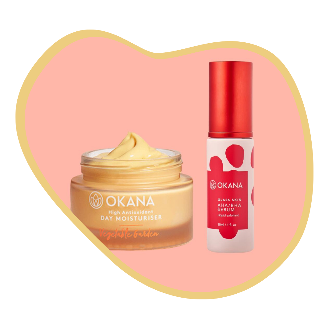 AHA/BHA Serum Exfoliant + Vegetable day moisturiser